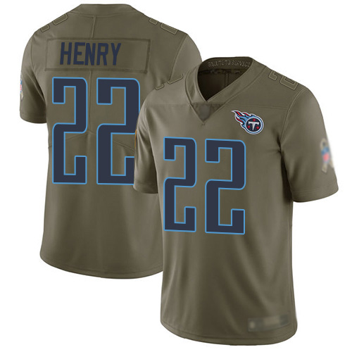 Tennessee Titans Limited Olive Men Derrick Henry Jersey NFL Football #22 2017 Salute to Service